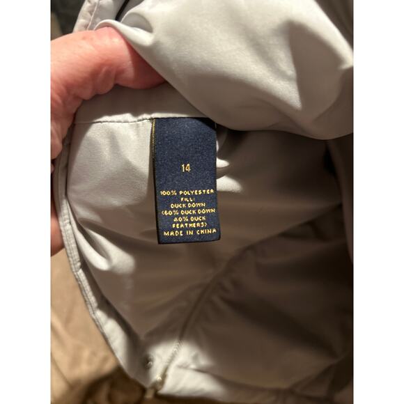 Brooks Brothers Puffer Down Coat 14 Silver Gray Cozy Warm Luxury - Picture 7 of 9